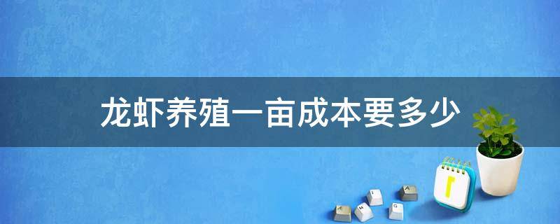 龙虾养殖一亩成本要多少（龙虾养殖一亩投资成本和利润）