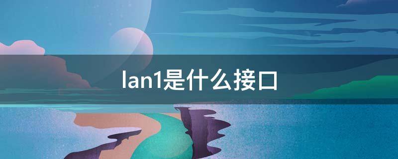 lan1是什么接口 LAN是什么接口