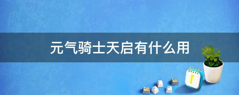 元?dú)怛T士天啟有什么用 元?dú)怛T士天啟者