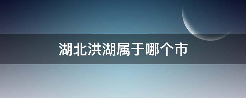 湖北洪湖属于哪个市 湖北洪湖属于哪个市管