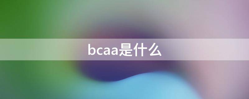 bcaa是什么 bcaa是什么氨基酸