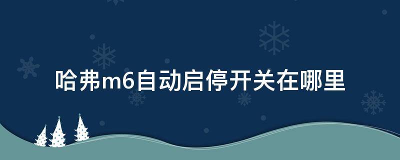 哈弗m6自动启停开关在哪里（哈弗m6的自动启停开关在哪）