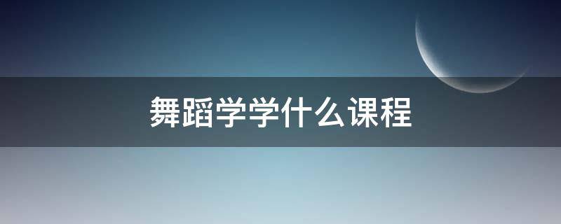 舞蹈学学什么课程（舞蹈专业都学什么课程）