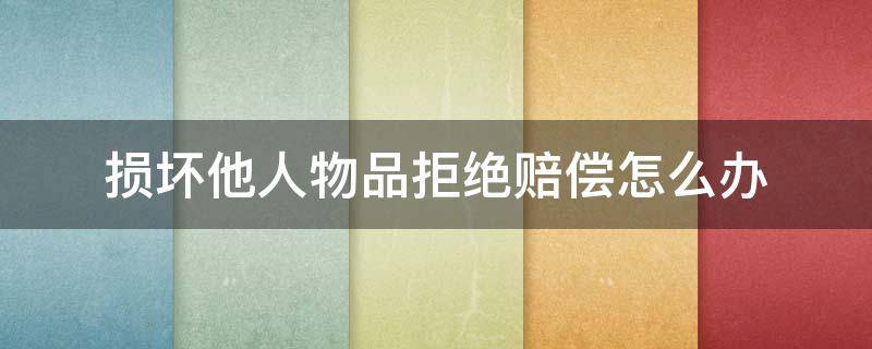 损坏他人物品拒绝赔偿怎么办（把别人东西损坏了,赔偿不合理,能不能拒绝赔偿）