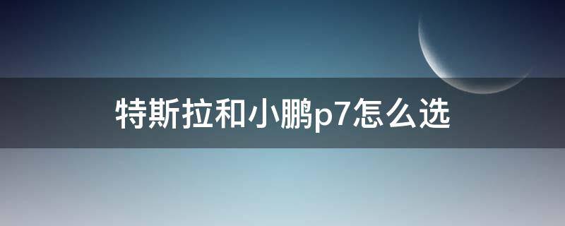 特斯拉和小鹏p7怎么选 特斯拉3和小鹏p7怎么选