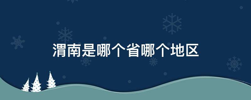 渭南是哪个省哪个地区（渭南是哪个省的地方）