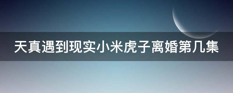 天真遇到现实小米虎子离婚第几集（天真遇到现实小米的扮演者是谁）