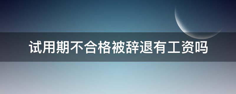 试用期不合格被辞退有工资吗（试用期不合格辞退有工资吗?）