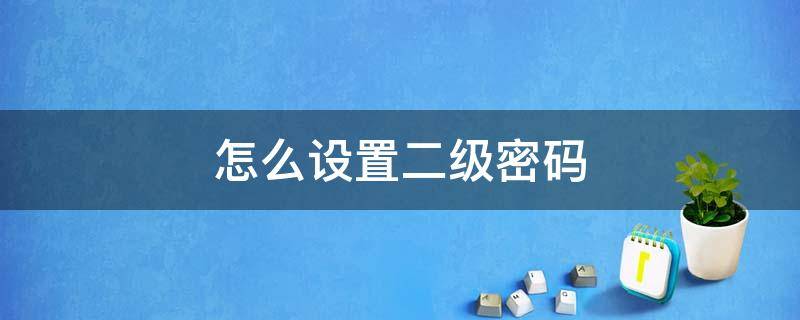 怎么设置二级密码（苹果手机怎么设置二级密码）