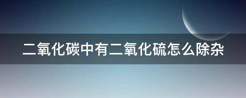 二氧化碳中有二氧化硫怎么除杂（二氧化碳中有二氧化硫怎么除杂方程式）