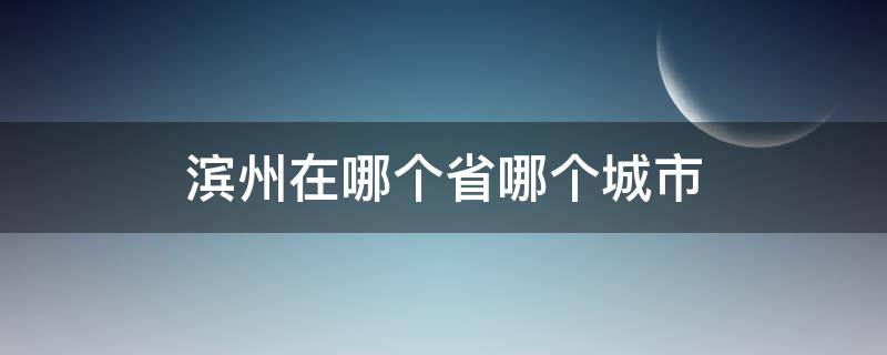 滨州在哪个省哪个城市（滨州市属于哪个城市）