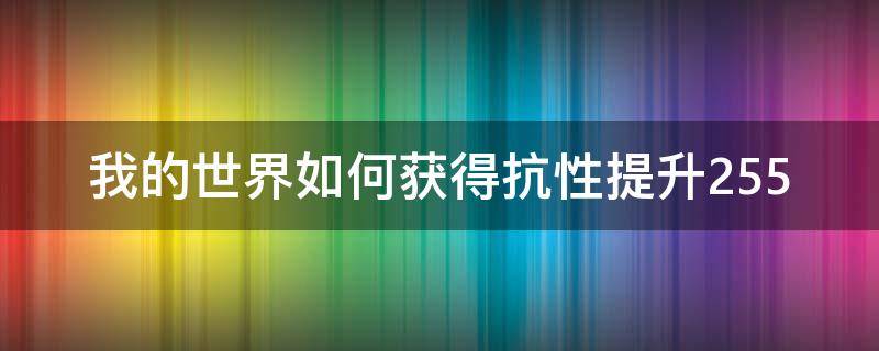 我的世界如何获得抗性提升255 我的世界如何获得抗性提升的效果