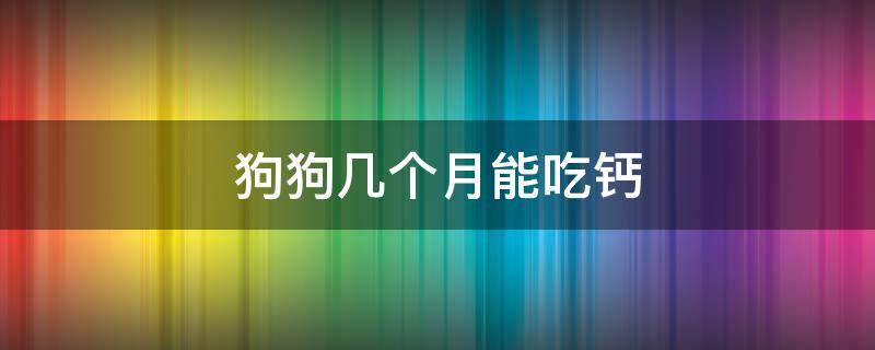 狗狗几个月能吃钙 幼犬几个月能吃钙片