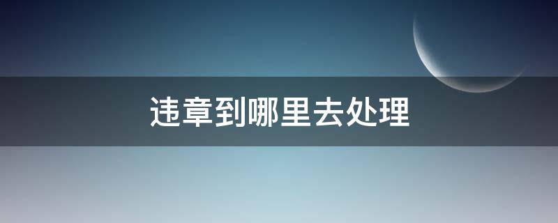 违章到哪里去处理（处理违章到哪里去处理）