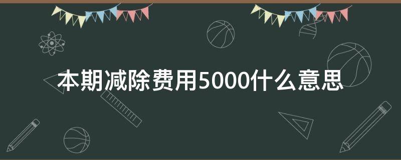 本期减除费用5000什么意思（5000减除费用从什么时候开始）