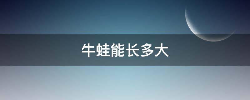 牛蛙能长多大（牛蛙能有多大）