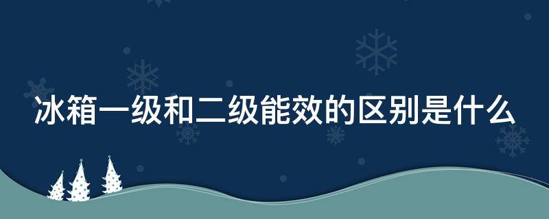 冰箱一级和二级能效的区别是什么（冰箱一级和二级能效的区别是什么意思）