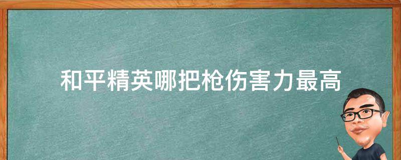 和平精英哪把枪伤害力最高（和平精英哪把枪伤害力最高步枪）