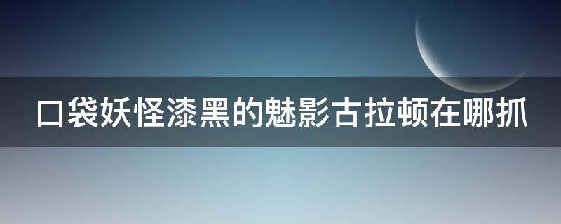 口袋妖怪漆黑的魅影古拉頓在哪抓（漆黑的魅影古拉頓在哪里捉）