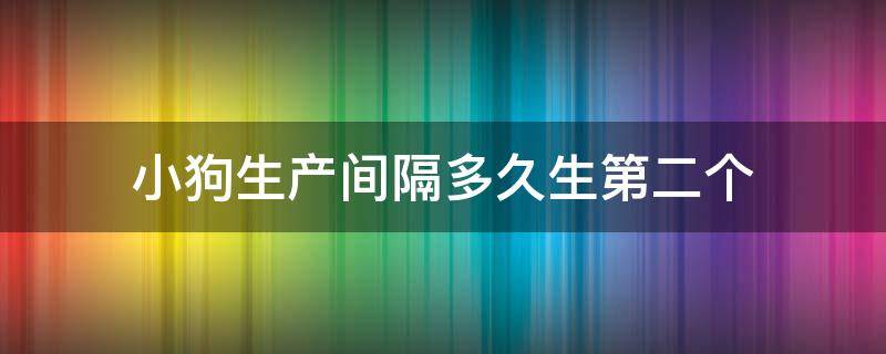 小狗生产间隔多久生第二个（狗狗生产间隔多久生第二只）