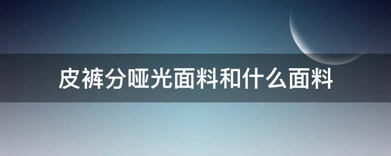 皮裤分哑光面料和什么面料（什么是哑光皮裤）