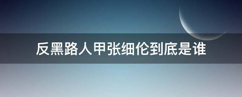 反黑路人甲張細(xì)倫到底是誰(shuí)（反黑路人甲張細(xì)倫和高斌）