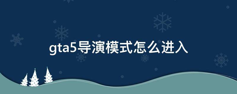 gta5導(dǎo)演模式怎么進(jìn)入 GTA5導(dǎo)演模式怎么進(jìn)入