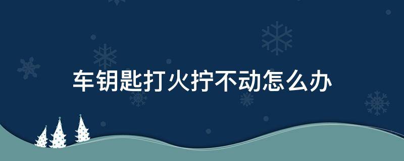 车钥匙打火拧不动怎么办（车子打火钥匙拧不动怎么办）