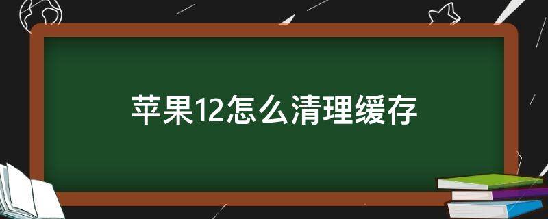 苹果12怎么清理缓存（苹果12怎么清理缓存垃圾）