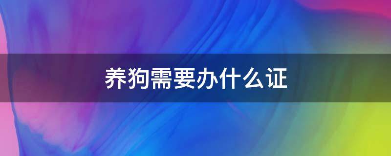 养狗需要办什么证（上海养狗需要办什么证）