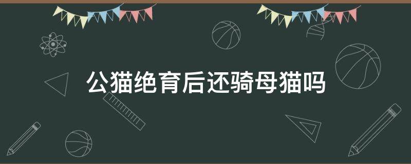 公猫绝育后还骑母猫吗 公猫绝育后还会骑母猫吗