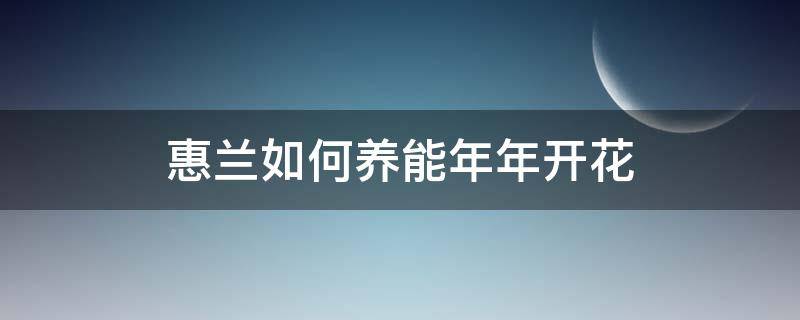 惠兰如何养能年年开花 惠兰是不是每年开花