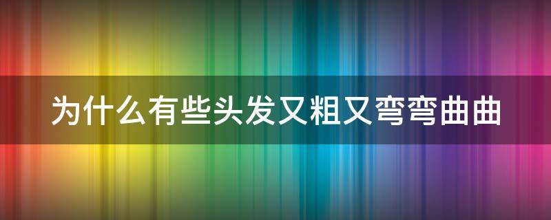 为什么有些头发又粗又弯弯曲曲 为什么有些头发又粗又弯弯曲曲的