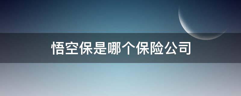 悟空保是哪个保险公司 悟空保是哪个保险公司的产品