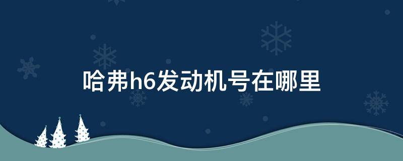 哈弗h6發(fā)動機號在哪里（老款哈弗h6發(fā)動機號在哪里）