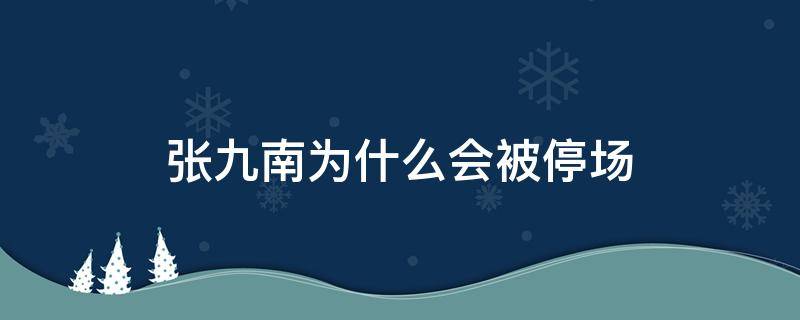 张九南为什么会被停场（张九南为什么被停场视频）