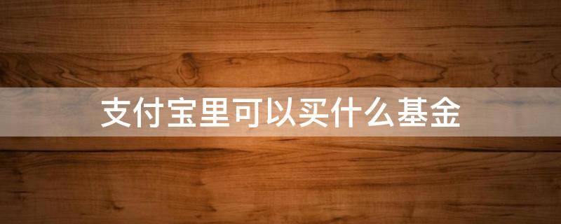 支付寶里可以買什么基金 支付寶可以買哪些基金