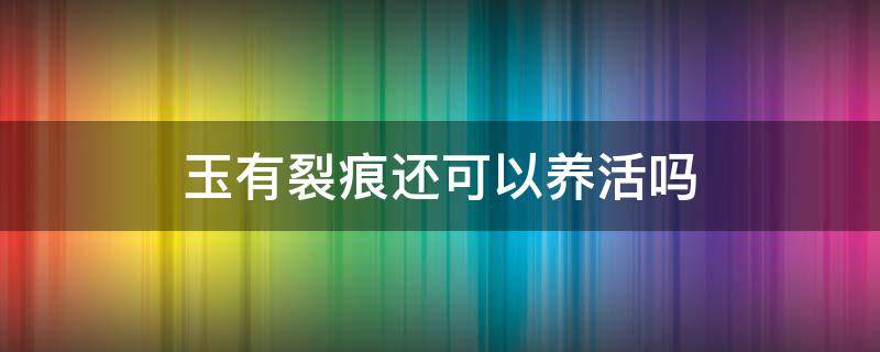 玉有裂痕還可以養(yǎng)活嗎 玉有了裂痕,還會(huì)養(yǎng)好嗎?