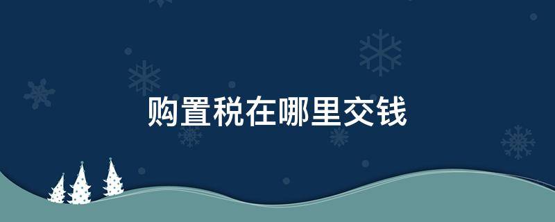 购置税在哪里交钱（新车购置税在哪里交钱）