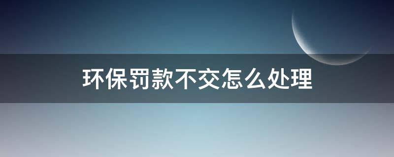 環(huán)保罰款不交怎么處理（環(huán)保罰款可以不交嗎）