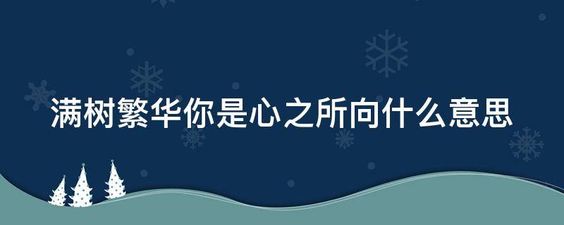 满树繁华你是心之所向什么意思（满树繁花似锦）