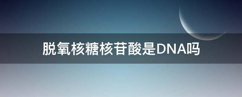 脱氧核糖核苷酸是DNA吗 DNA是脱氧核糖核酸吗