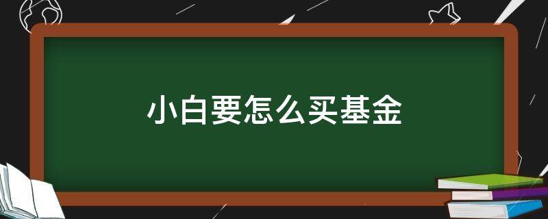 小白要怎么買基金 小白買基金怎么買