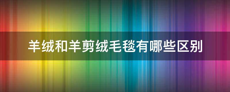 羊绒和羊剪绒毛毯有哪些区别（羊剪绒和羊毛绒有什么区别）