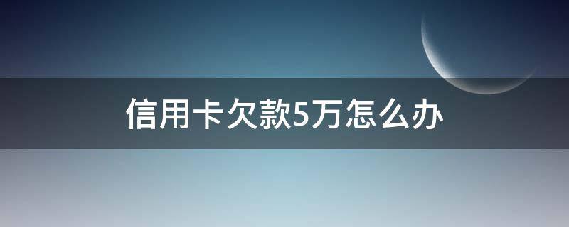 信用卡欠款5萬怎么辦 五萬以上的信用卡欠款怎么處理