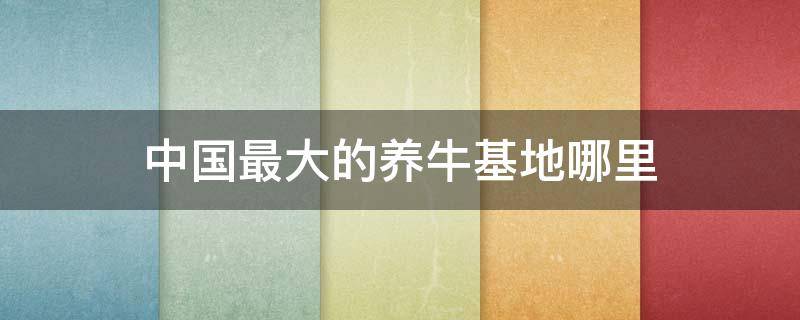 中國最大的養(yǎng)?；啬睦铮ㄖ袊箴B(yǎng)牛基地排名）