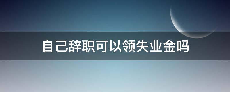 自己辞职可以领失业金吗 2022年自己辞职可以领失业金吗