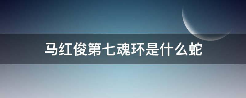 马红俊第七魂环是什么蛇（马红俊的九个魂环）