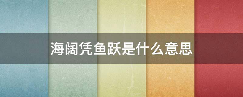 海闊憑魚躍是什么意思（海闊天空憑魚躍是什么意思）