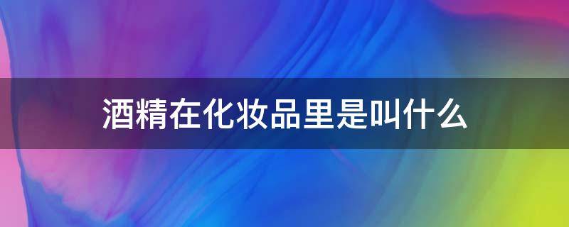 酒精在化妆品里是叫什么（化妆品里的酒精叫什么名字）